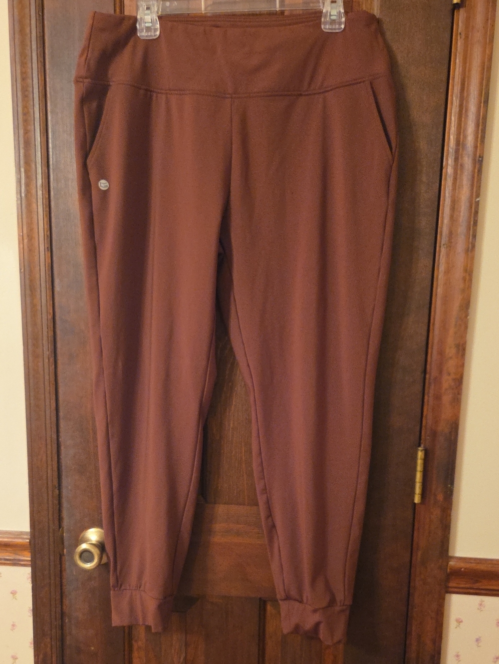 Brown Women's Performance Joggers with Elastic Waist